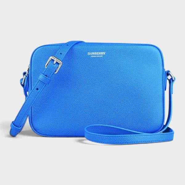 Burberry Camera Bag Calfskin Leather Vivid Blue