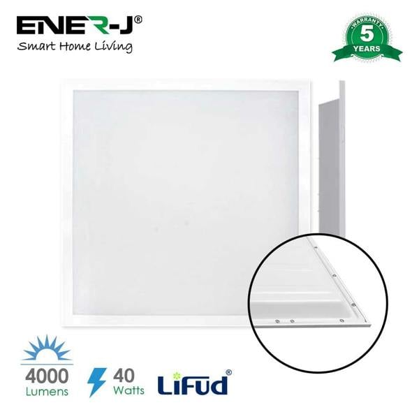 ENER-J Backlit LED Panel 40W, 60x60cms, TPA Diffuser, Premium Range, Surface Mounting Frames, 4000 Lumens 4000K | Pack of 6