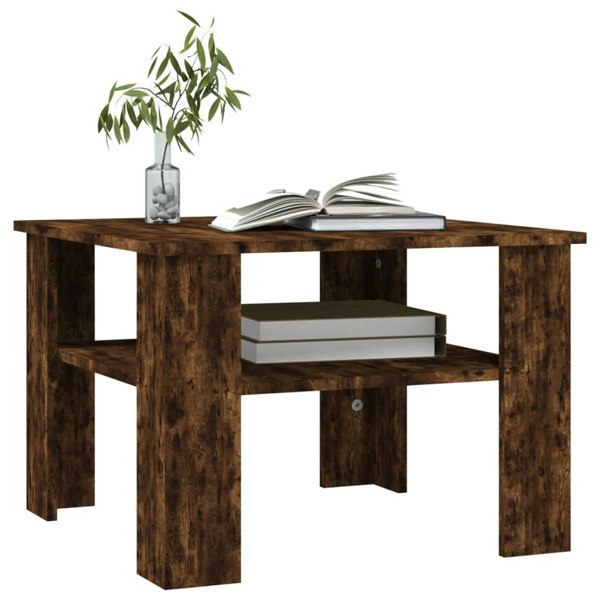 Berkfield Coffee Table Smoked Oak 60x60x42 cm Engineered Wood