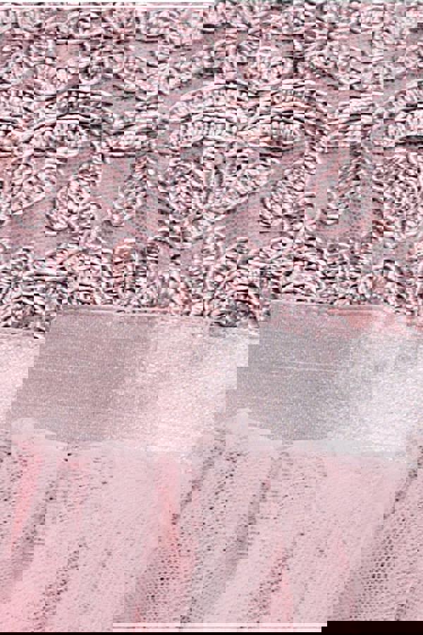 High Low Tulle Mini With Lace Bodice - Blush DR3061