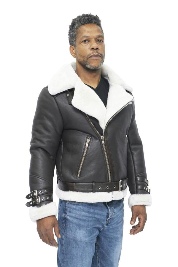 Infinity Leather Mens Sheepskin Leather Biker Jacket-Hayle