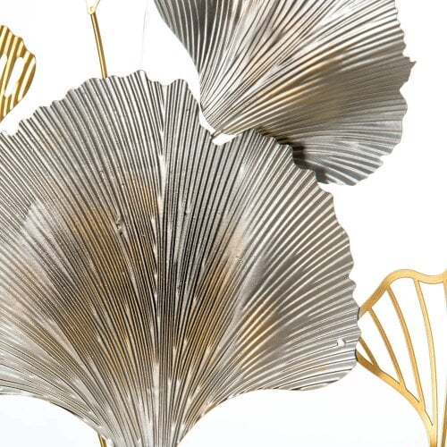 Bobobiy Large Metal Wall Art, Horizontal or Vertical Metal Hanging Decoration Entryway, Gold Silver
