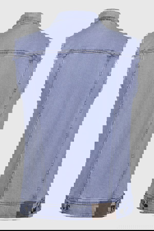 Men's Regular Fit Stretch Denim Sleeveless Jacket Light Blue Colour Enorsia UK