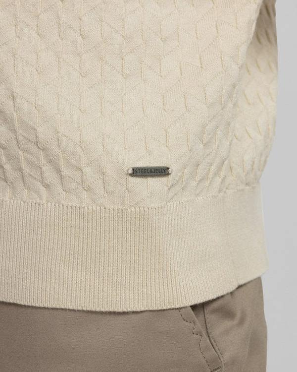 Steel & Jelly Burton - Geo Texture Knitted Polo Shirt
