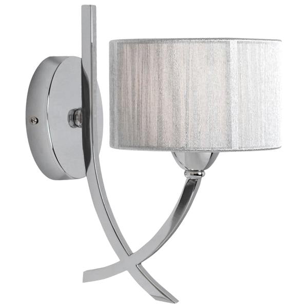 Pagazzi Lighting Justina Polished Chrome Wall Light with Silver String Shade