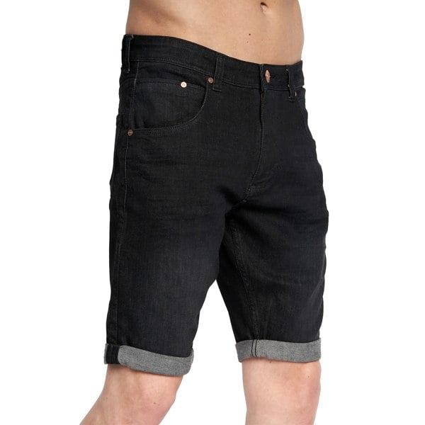 Duck and Cover Mens Mustone Denim Shorts - Black Wash