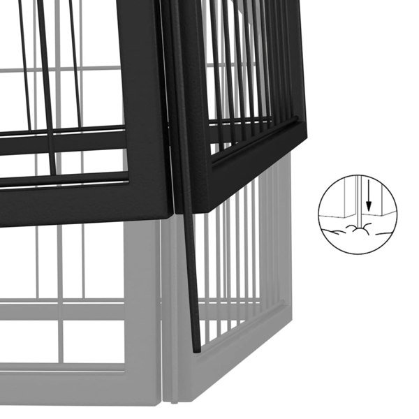 Berkfield Dog Playpen 4 Panels Black 50x100 cm Powder-coated Steel