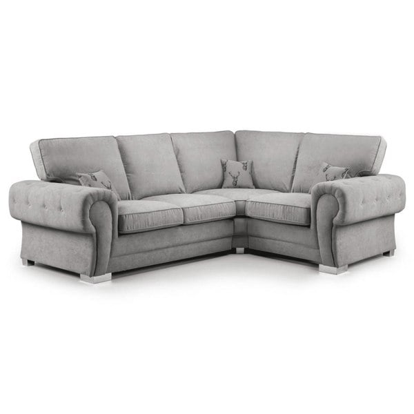 Milan Chesterfield Fabric 4 Seater Corner Sofa - Full Back