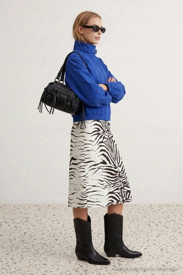 WOVCOR Midi Satin Skirt