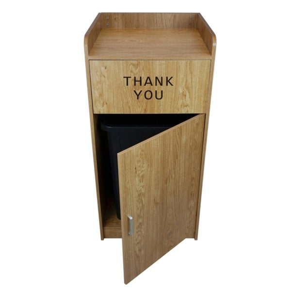 Monstershop Light Oak Wooden Litter Bin & Tray Stand