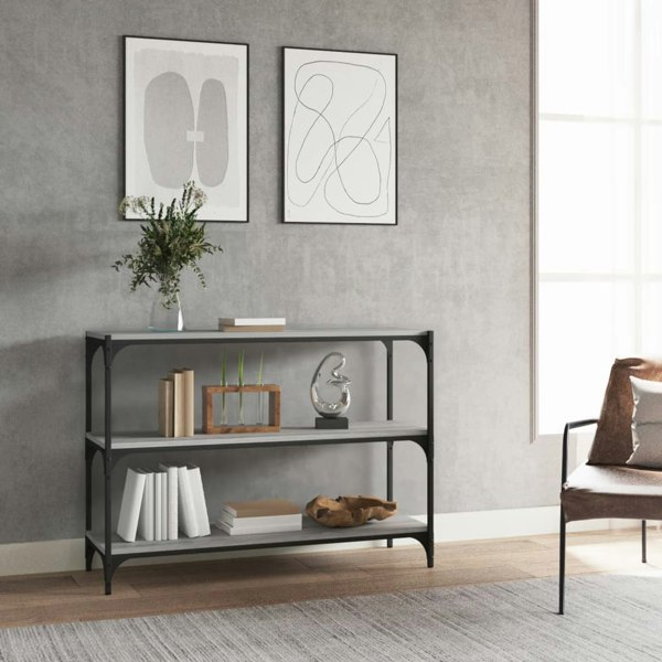 Berkfield Book Cabinet Grey Sonoma 100x33x70.5cm Engineered Wood and Steel