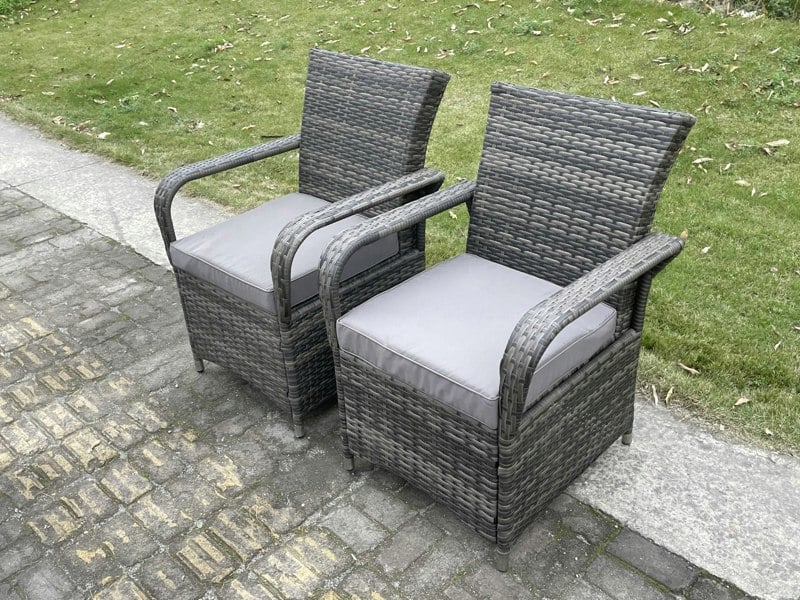 Fimous Rattan Garden Furniture Dining Set Table And Chairs PE Wicker Patio Outdoor 4 Chairs Plus Square Table