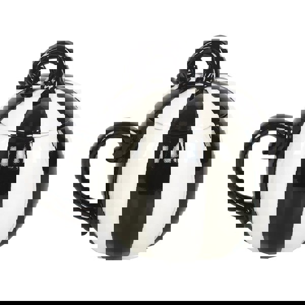 Serano Black and White Striped Pumpkin Lidded Mug