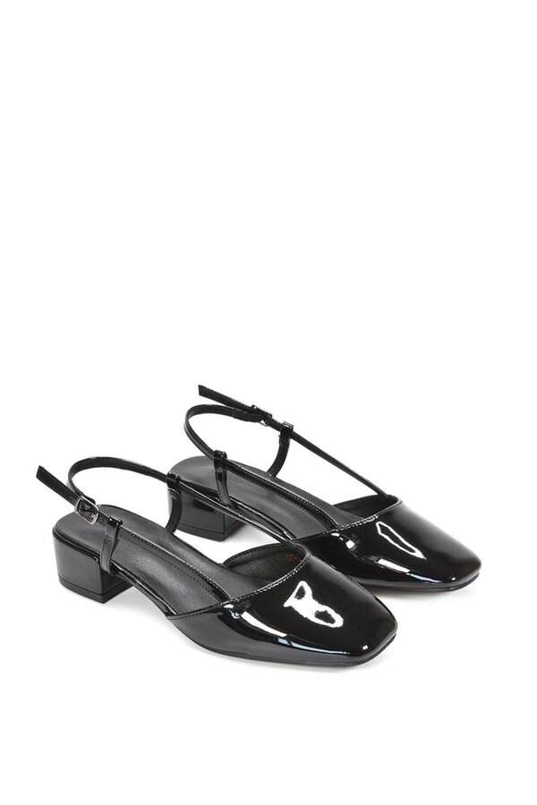 XY LONDON Slingback Court Shoes With Low Block Heel
