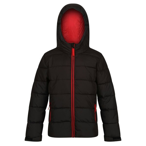 Regatta Boy's Thermal Padded Jacket - Black/Classic Red