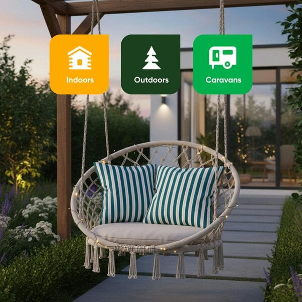 Gardenwize Pair of Outdoor Scatter Cushions - Teal Stripe Design