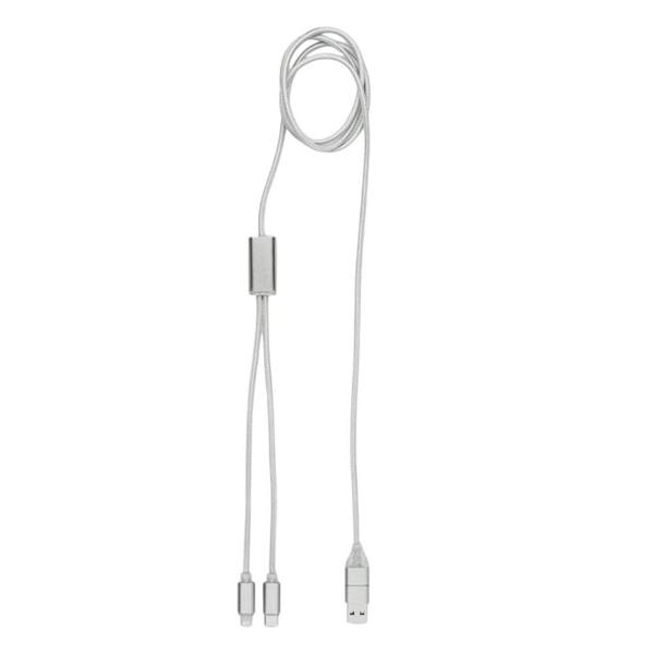 MidOcean Cablong 2 in 1 Charging Cable - Silver - 