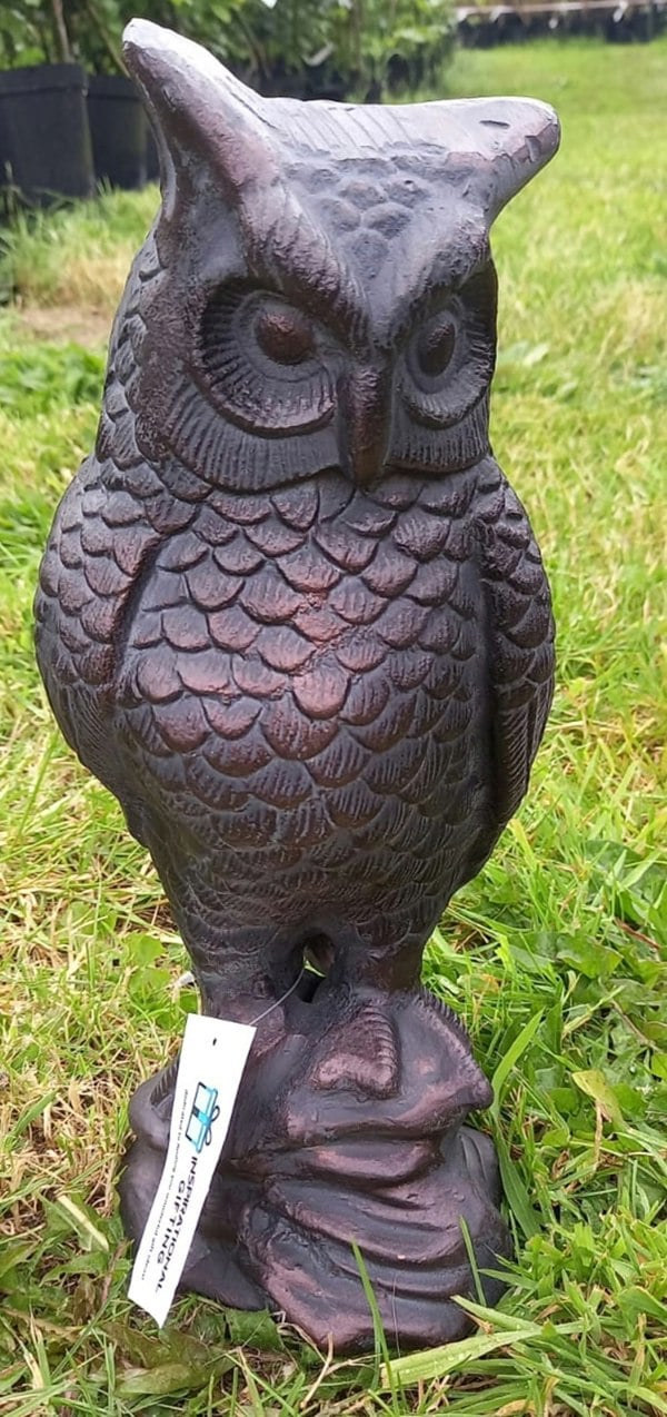 Inspirational Gifting Long Eared Owl Sculpture Ornament made from Cast Iron