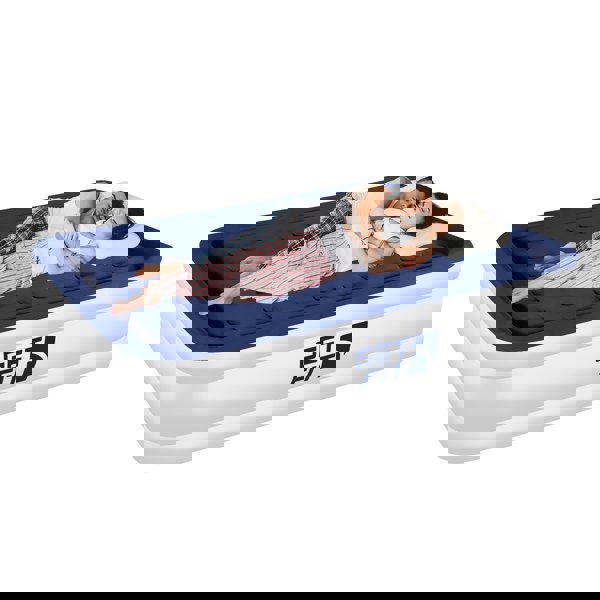 Get Fit Blow Up Air Bed with Built In Electric Pump- Free Pillow - Elevated Air Mattress - King