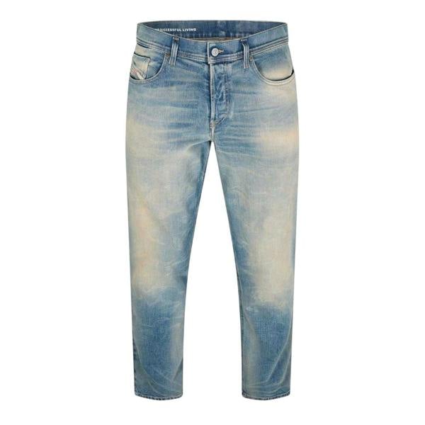 Diesel Mens D-Finitive Cotton Blend Tapered Jeans - Blue Denim - 