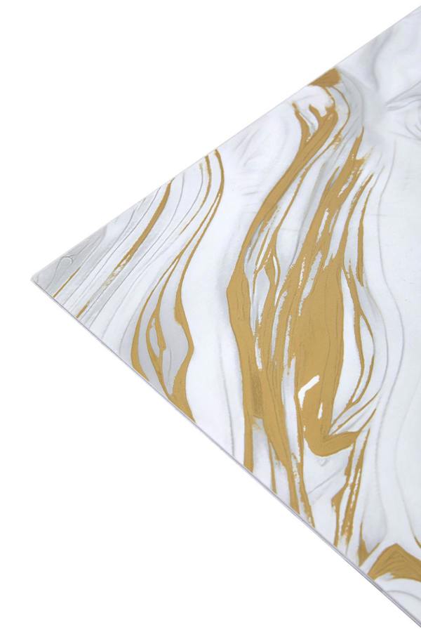 Living and Home 10pcs Self-Adhesive Quicksand Gold Marble PVC Wallpapers, 40x40cm