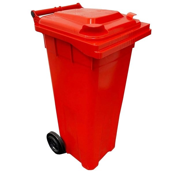 140L Compact Sized Waste Recycling Wheelie Bins With Strong Rubber Wheels & Lid