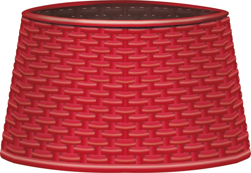 St Helens Christmas Treet Skirt Rattan Style, Red