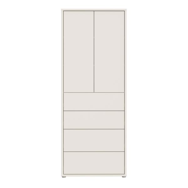 Furniture To Go Alice Springs Tall Storage Cabinet with Push-to-Open Doors & 4 Drawers in Sand