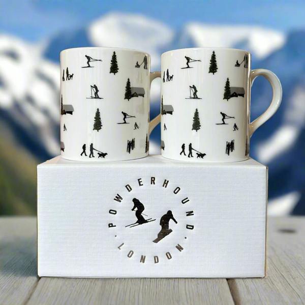 Powderhound Joie De Vie Mug Pair with box