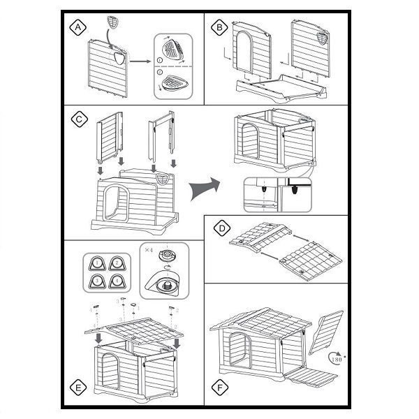 HugglePets Plastic Dog Kennel with Base (424)