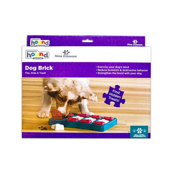 Nina Ottosson by Outward Hound Dog Brick Interactive Treat Puzzle Dog Toy, Intermediate