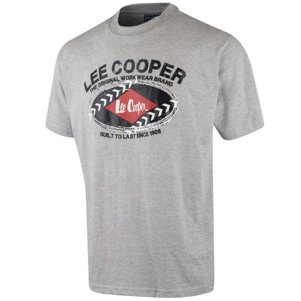 Lee Cooper Mens Graphic Print T-Shirt - Grey Marl - 