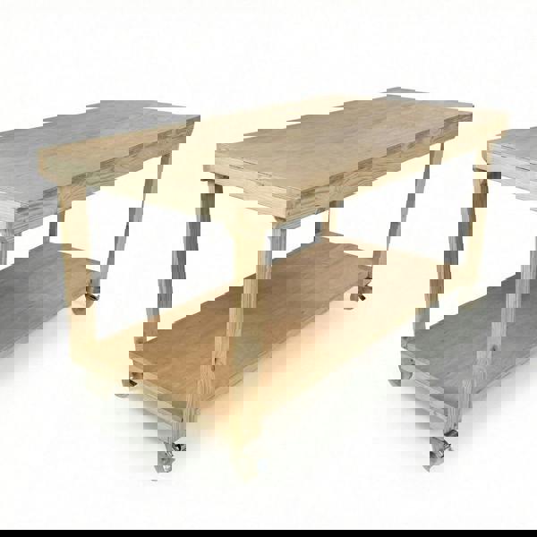 Arbor Garden Solutions Wooden Workbench Eucalyptus Hardwood Top Depth-3ft with Wheels