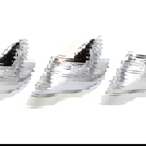 Sperry Authentic 2 Eye Leather Women's Silver Boat Shoes