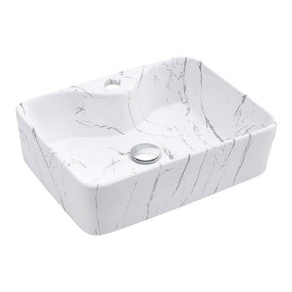 48cm W x 37cm D Rectangular Marble Vessle Sink Bathroom Sinks Living and Home