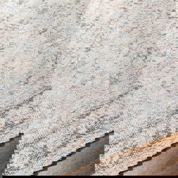 Livabliss Amelie-Washable Grey Pink Traditional Vintage Boho Rug