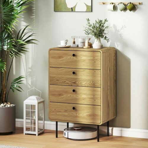 Wyld Haus Elmira Wood Oak Finish 4 Drawer Modern Storage Chest