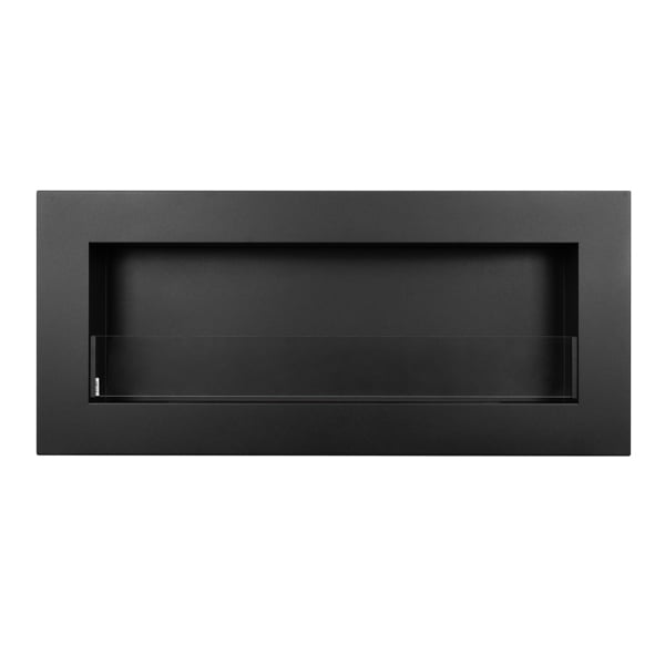 BIOFireplacesGMT Biofireplace Modern Wall Mounted Fireplace 900x400 Black Structural Matt with Glass