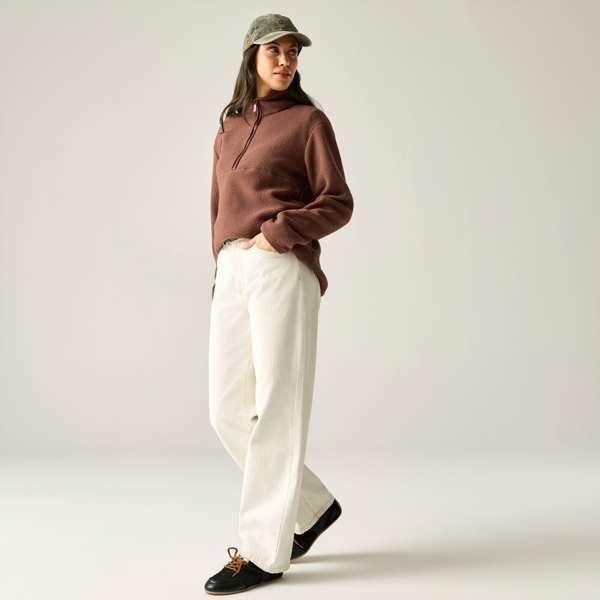 Regatta Womens Frankie Borg Half Zip Fleece - Dark Cherry