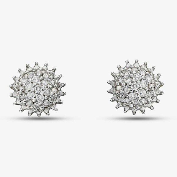 T. H. Baker 9ct Yellow Gold 0.10ct Diamond Urchin Cluster Stud Earrings GE2382