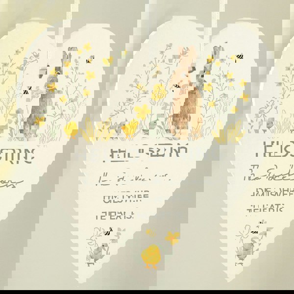 Personalised Memento Company Personalised Spring Bunny Wooden Heart Ornament