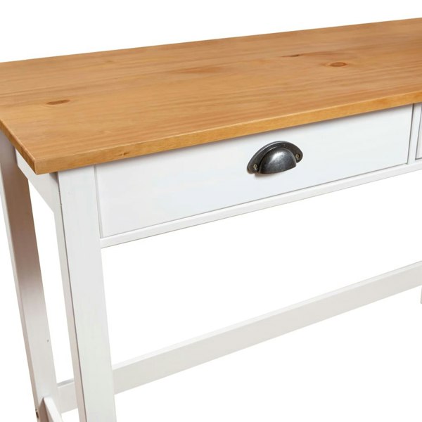 Berkfield Console Table Hill with 2 Drawers 110x45x74 cm Solid Pine Wood