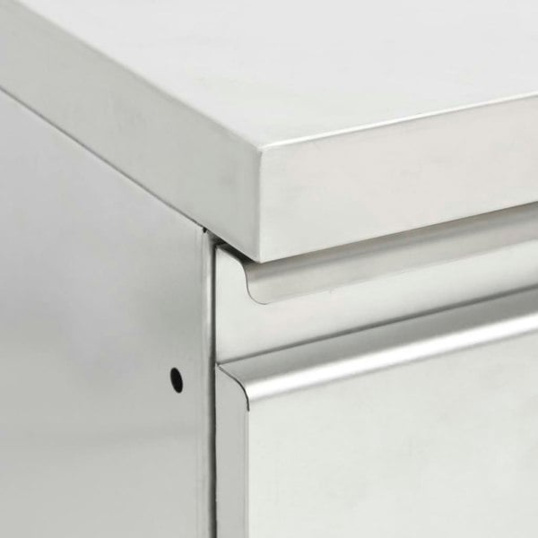 Berkfield Commercial Kitchen Cabinet with 2 Drawers Stainless Steel
