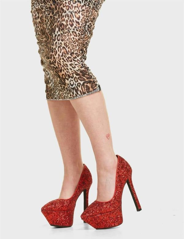 Lamoda Diamond in the Rough Sparkly Red Glitter Women Platform Ankle Boots