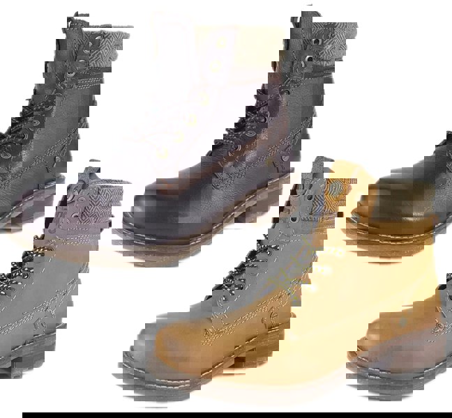 Wrangler Hill Tweed Lace Leather Combat Mens Boots