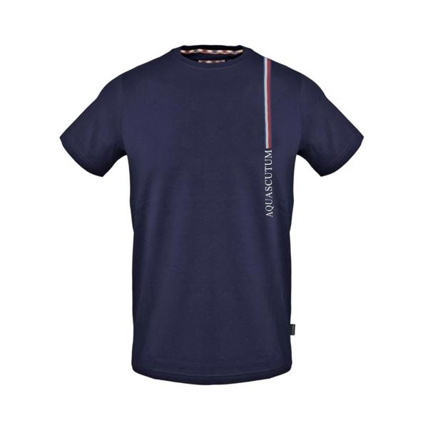 Aquascutum Mens Stripe T-Shirt - Navy - 