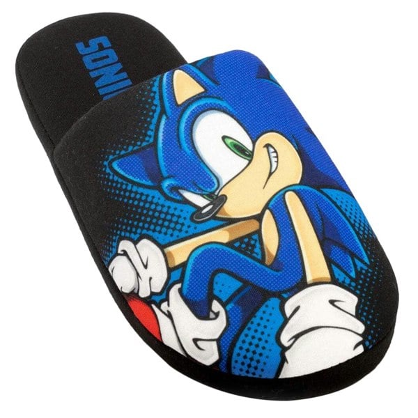 Sonic The Hedgehog Mens Slippers - Black