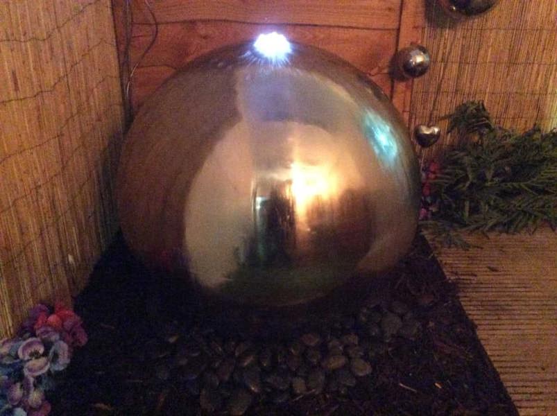 Tranquillity Water Features 75cm Stainless Steel Sphere Modern Metal Water Feature
