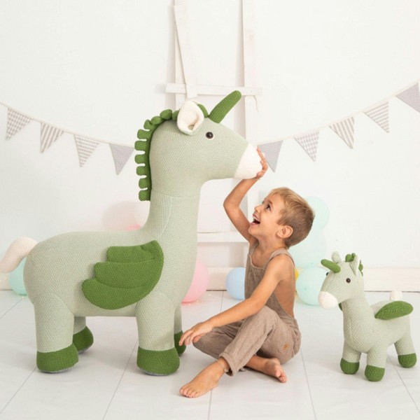 CROCHETTS Large winged unicorn plush with auxiliary seat for children LT-FTDJS