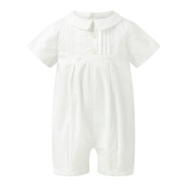 Rachel Riley Classic Pintuck Romper & Bonnet